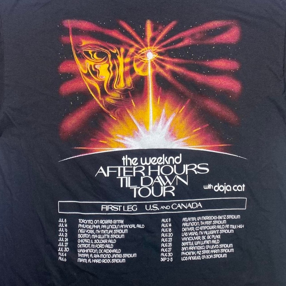 The Weeknd tour concert shirt
After Hours Till Dawn tour with Doja Cat